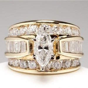 925 MARQUISE BRIDAL WEDDING RING